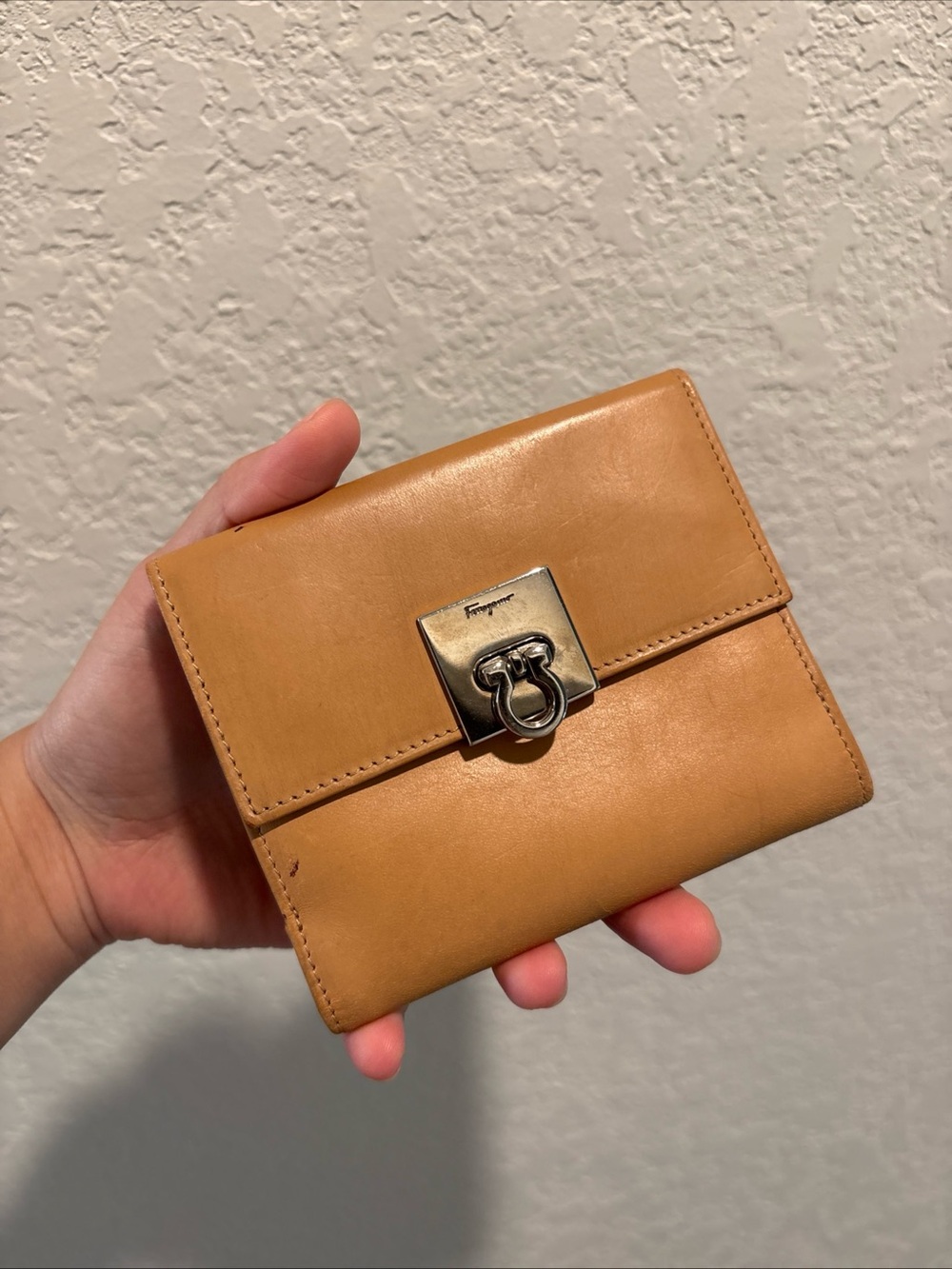 Salvatore Ferragamo Camel Leather Wallet with Signature Hardware